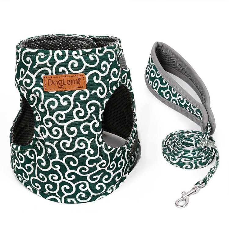DogLemi Pet Cat Traction Rope Chest Harness Vest Type Traction Suit Cat Walking Rope, Size:XS(Green) - British D'sire