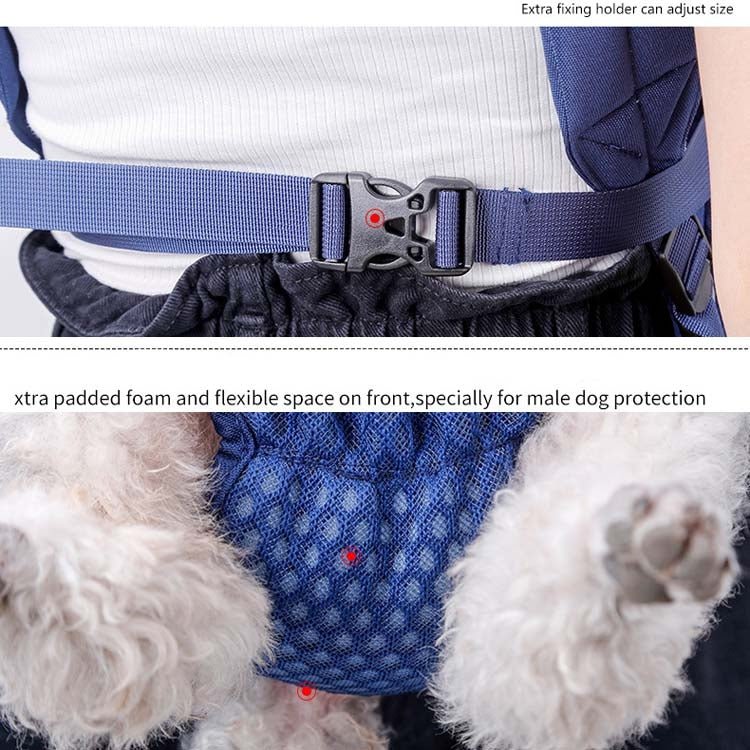 Doglemi Pet Outing Backpack Dog Shoulder Chest Bag Breathable Mesh Dog Cat Bag, Size:L(Gray) - British D'sire