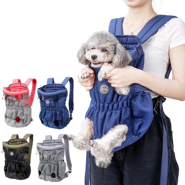 Doglemi Pet Outing Backpack Dog Shoulder Chest Bag Breathable Mesh Dog Cat Bag, Size:L(Green Black) Secondary image