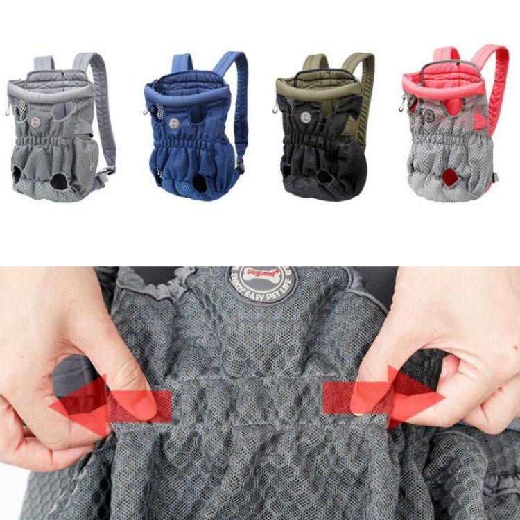 Doglemi Pet Outing Backpack Dog Shoulder Chest Bag Breathable Mesh Dog Cat Bag, Size:M(Gray) - British D'sire