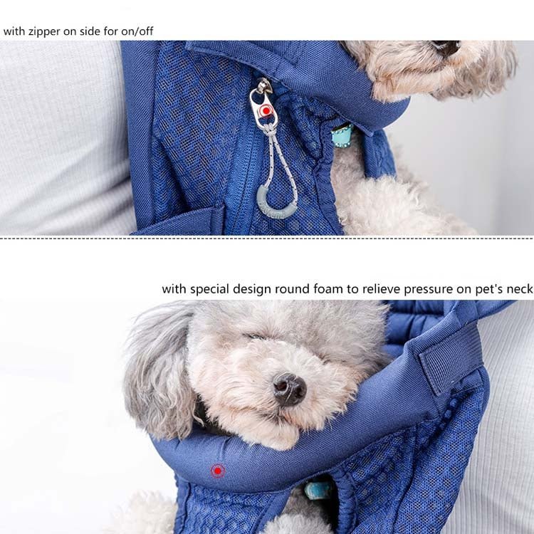 Doglemi Pet Outing Backpack Dog Shoulder Chest Bag Breathable Mesh Dog Cat Bag, Size:M(Gray) - British D'sire