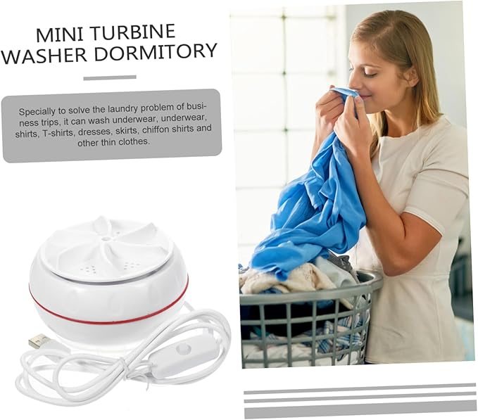 DOITOOL Mini Portable Washing Machine – Small Smart Washer, ABS White, Ideal for Clothes & Underwear Secondary image
