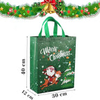 DOJoykey Christmas Bags, 5pcs Red Christmas Tote Bags with Handle Non - woven Fabric Gift Bags Large Size for Xmas Gift Delivering Shopping Party Decoration - Reusable Shopper Bags - British D'sire
