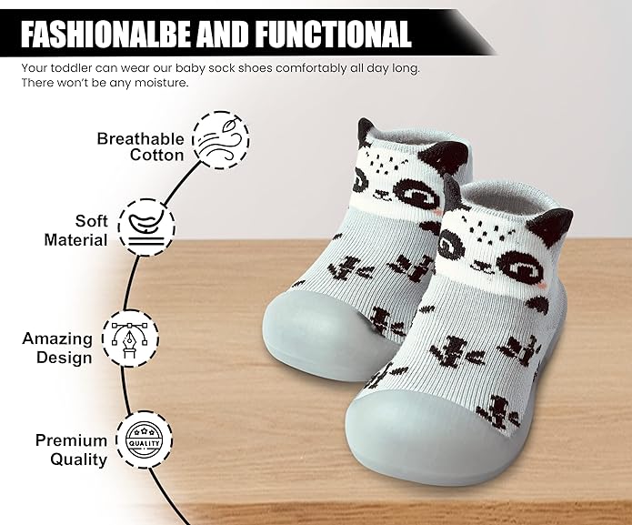Dookeh Baby Shoes Boys Girls First Walking Shoes Non Slip Soft Sole Sneakers Toddler Infant Babygirl Sock Shoes - British D'sire