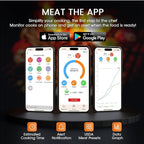 DOQAUS Wireless Meat Thermometer, 158m Rang Bluetooth Food Thermometer, Smart APP Control High Accuracy Cooking Thermometer Probe for Kitchen Air Fryers BBQ Oven - British D'sire