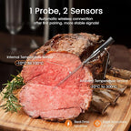 DOQAUS Wireless Meat Thermometer, 158m Rang Bluetooth Food Thermometer, Smart APP Control High Accuracy Cooking Thermometer Probe for Kitchen Air Fryers BBQ Oven - British D'sire