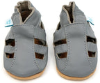 Dotty Fish Soft Leather Baby Shoes with Suede Soles. Toddler Sandals. Non - slip. Girls Boys. 0 - 6 Months to 18 - 24 Months - British D'sire