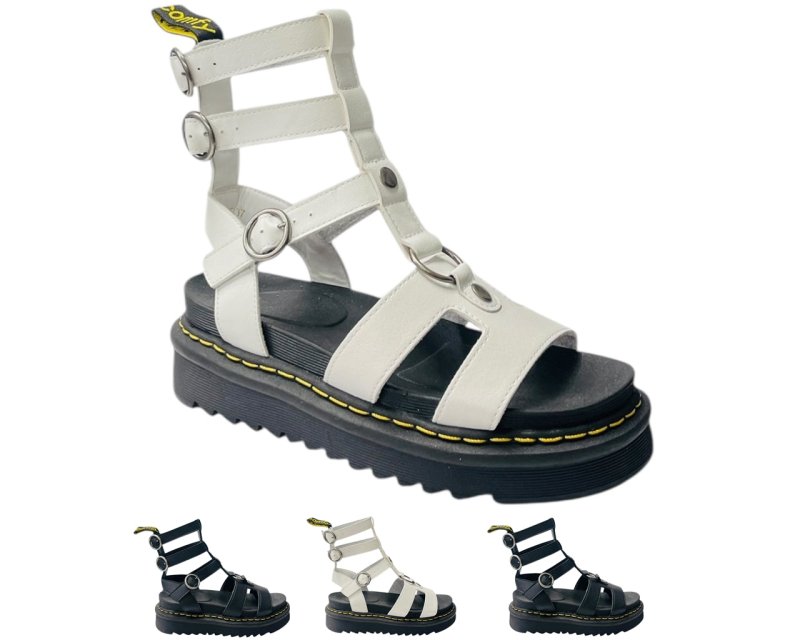 Double Ankle Strap Gladiator Sandals - Sandals - British D'sire Main image