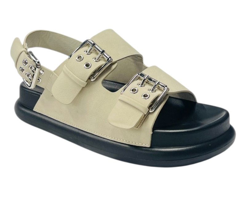 Double Buckle Strap Eyelet Detail Sandals Secondary image