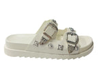 Double Strap Buckle Flat Sole Sandals - Slider - British D'sire