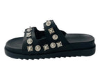 Double Strap Buckle Flat Sole Sandals - Slider - British D'sire