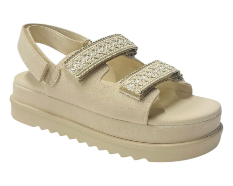 Double Strap Chunky Sole Sandals - Sandals - British D'sire