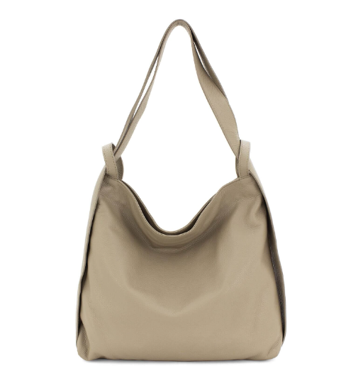Italian Leather High Quality Large Leather Convertible Backpack -Ultimati  Dark Beige Main image