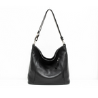Italian Designer Leather Handbag with Adjustable Strap Stella Black