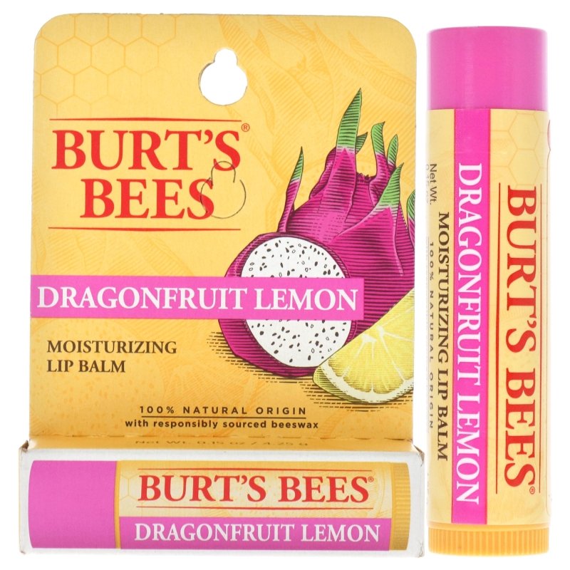 Dragonfruit Lemon Moisturizing Lip Balm by Burts Bees for Unisex - 0.15 oz Lip Balm - Lip Balm - British D'sire