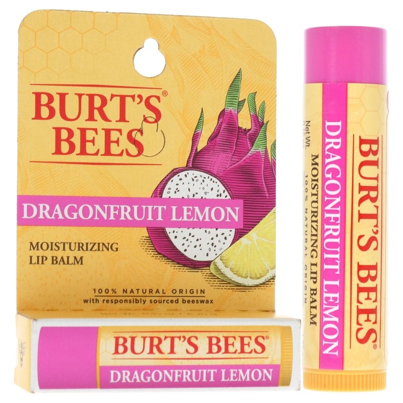 Dragonfruit Lemon Moisturizing Lip Balm by Burts Bees for Unisex - 0.15 oz Lip Balm - Lip Balm - British D'sire