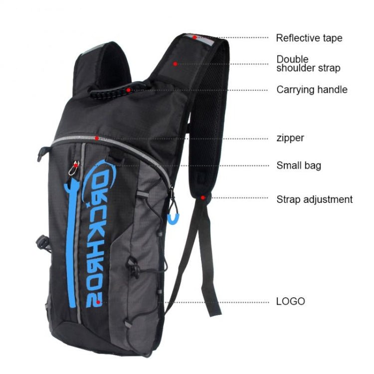 DRCKHROS DH115 Outdoor Running Sports Cycling Water Bag Backpack, Color: Black Blue+Water Bag Secondary image