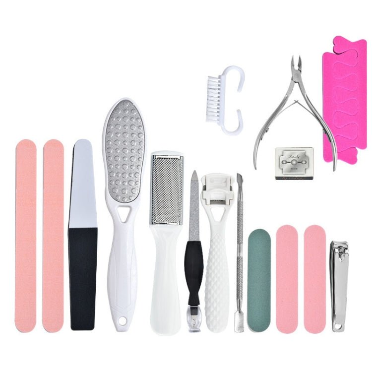 DT17 - 1 17 In 1 Pedicure Kit Foot File And Grinder Exfoliating Manicure And Pedicure Tools(White) - British D'sire Main image