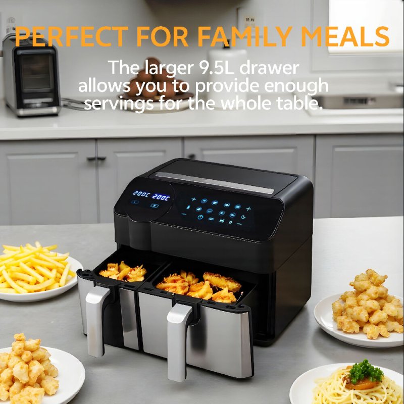 Dual Basket Air Fryer with Smart Touch Screen - Air Fryer - British D'sire