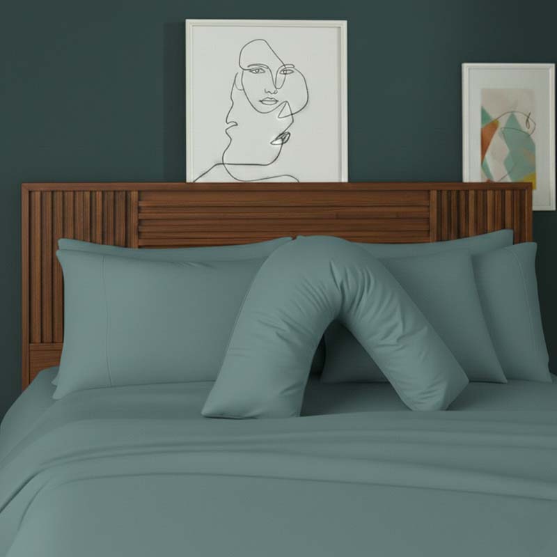 V Shape Pillowcase for Support Maternity Pillows Polycotton Easy Care - Mustard