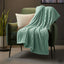 Chunky Ribbed Mink Throw Ultra Soft Warm Elegant Blanket for Sofa Or Bed - 200 x 240cm - Duck Egg