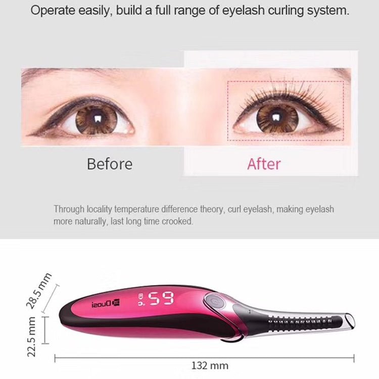 Duosi DY - 102 Portable Pen Style Heated Long - Lasting Electric Ironing Eyelash Curler USB Rechargeable Electric Heated Makeup Curling Clip - British D'sire