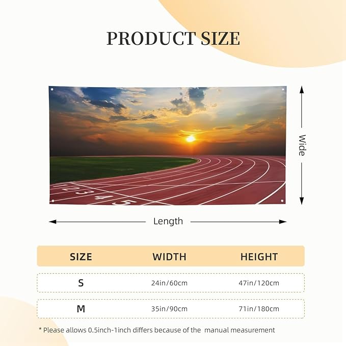 Dusk Running Track Banner Party Decor Backdrop Banner Themed Party Photography Background Decorations Banner Birthday Party Supplies Favors Wall Decor Banner 47 x 24 Inch - British D'sire