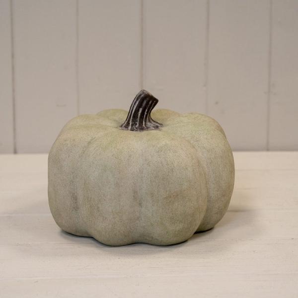 Dusty Green Medium Ceramic Pumpkin Ornament - Figurines - British D'sire