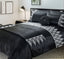 Duvet Cover And Pillowcase Set Black And Silver Sequence Luxury Design Polyester Bed Linen - Double - British D'sire