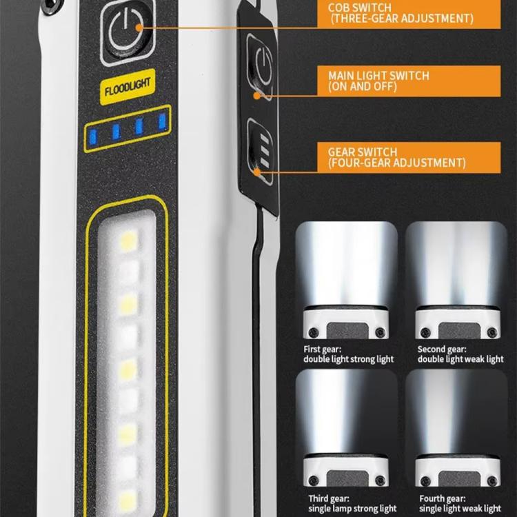 E - SMARTER STD01 COB Work Light With Power Display Outdoor Emergency Repair Light With Magnet LED Mini Flashlight(Black) - British D'sire