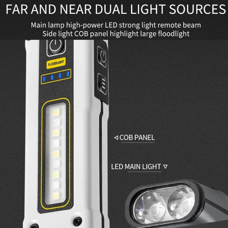 E - SMARTER STD01 COB Work Light With Power Display Outdoor Emergency Repair Light With Magnet LED Mini Flashlight(Black) - British D'sire