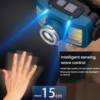 E - SMARTER W6100A LED Mini Wave Sensor Headlamp COB Outdoor Adventure Fishing Bright Headlamp(Blue) - British D'sire