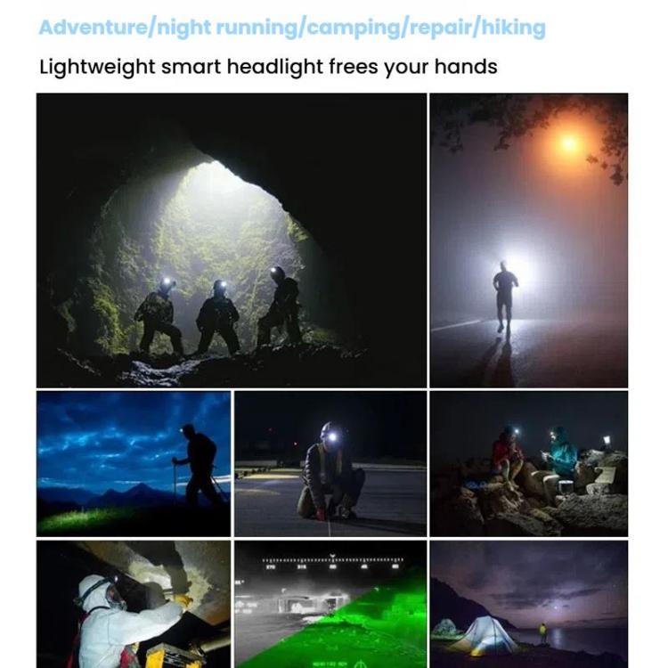 E - SMARTER W6100A LED Mini Wave Sensor Headlamp COB Outdoor Adventure Fishing Bright Headlamp(Yellow) - British D'sire