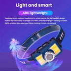 E - SMARTER W6100A LED Mini Wave Sensor Headlamp COB Outdoor Adventure Fishing Bright Headlamp(Yellow) - British D'sire