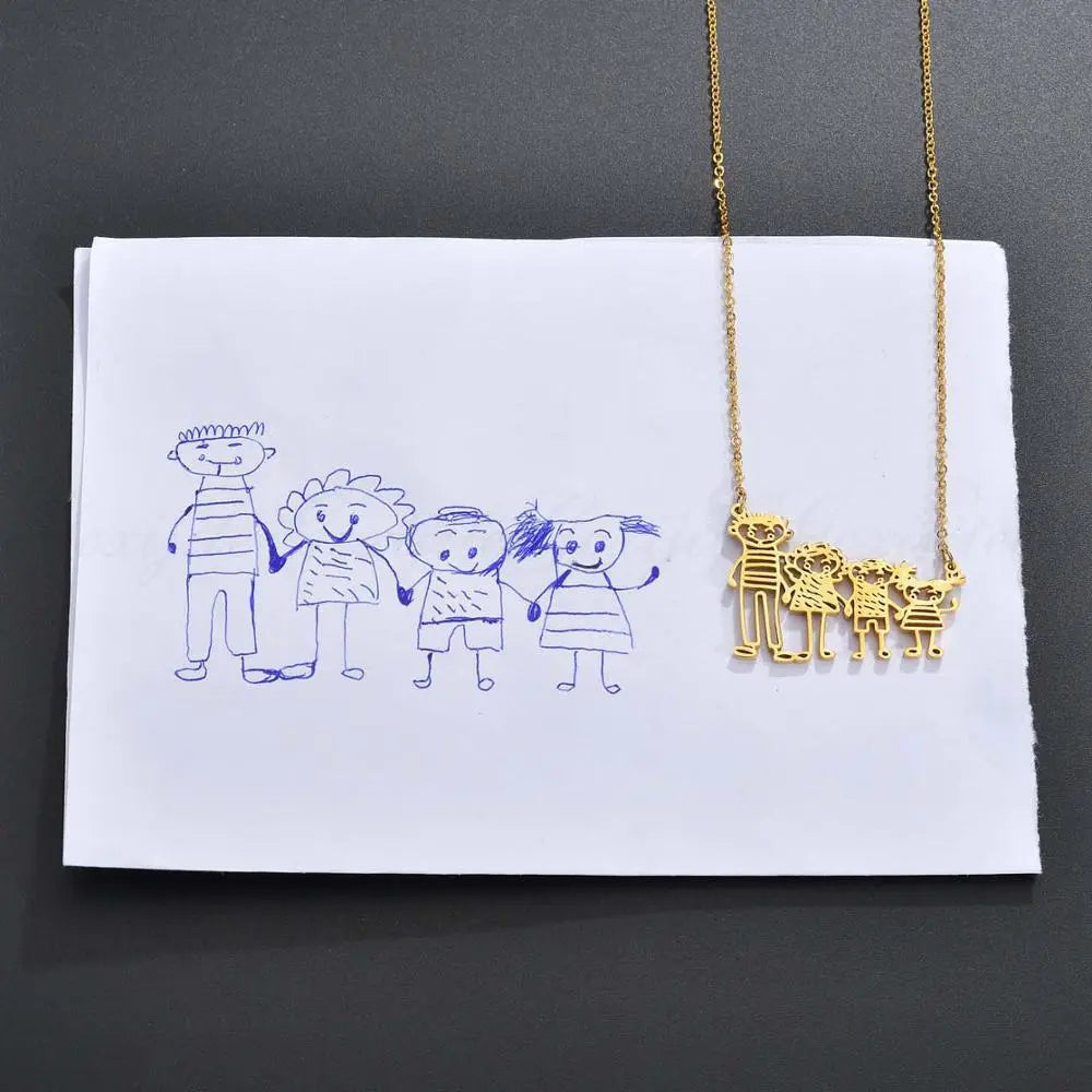 CREATE YOUR OWN DESIGN & DRAWINGS - Doodle Drawing Necklace Maiden-Art