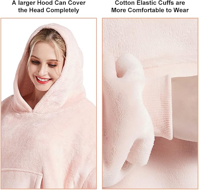 EA ARENA Hoodie Blanket,Oversized Ultra Soft Sherpa Fleece Warm Cosy Oversized Wearable Giant Sweatshirt Throw Onesize Fits All For Women Girls Adults Men Boys Kids Big Pocket - Women's Hoodies & Sweatshirts - British D'sire