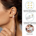 Ear Piercing Gun (6 Pieces), Painless Safety Ear Piercing Kit with Studs, Aseptic Earrings Disposable Gun, Ideal for Girls, Women and Men, White - Earnings - British D'sire