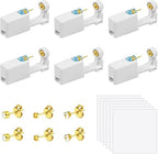 Ear Piercing Gun (6 Pieces), Painless Safety Ear Piercing Kit with Studs, Aseptic Earrings Disposable Gun, Ideal for Girls, Women and Men, White - Earnings - British D'sire