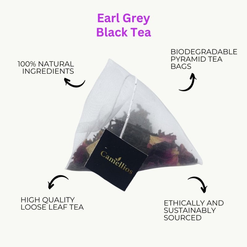 Earl Grey Tea, Pyramid Tea Bags, Gourmet Black Tea Blend - Tea & Infusions - British D'sire