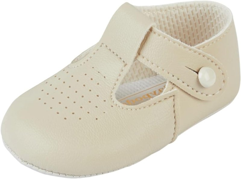 EARLY DAYS Baypods, Baby Shoes for Boys & Girls, Soft Soled Pre Walker Shoes, Soft Faux Leather Baby Boys & Baby Girls Shoes, B625 T Bar Style Shoe with Hole Punch, Made in England - British D'sire Main image