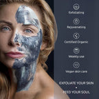 Earth Kiss Inspirations Exfoliating Organic Clay Mask (10g) with Shilajit, Bamboo Charcoal and Walnut to Exfoliate Your Skin - Face Masks - British D'sire