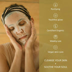 Earth Kiss Inspirations Purifying Organic Bamboo Sheet Mask with Shilajit and Million Year Clay to Cleanse Your Skin - Sheet Mask - British D'sire