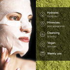Earth Kiss Super Naturals Hydrating Kombucha and Spirulina Sheet Mask to Minimise the Appearance of Pores, Tone your Complexion and Hydrate Thirsty Skin - Sheet Mask - British D'sire