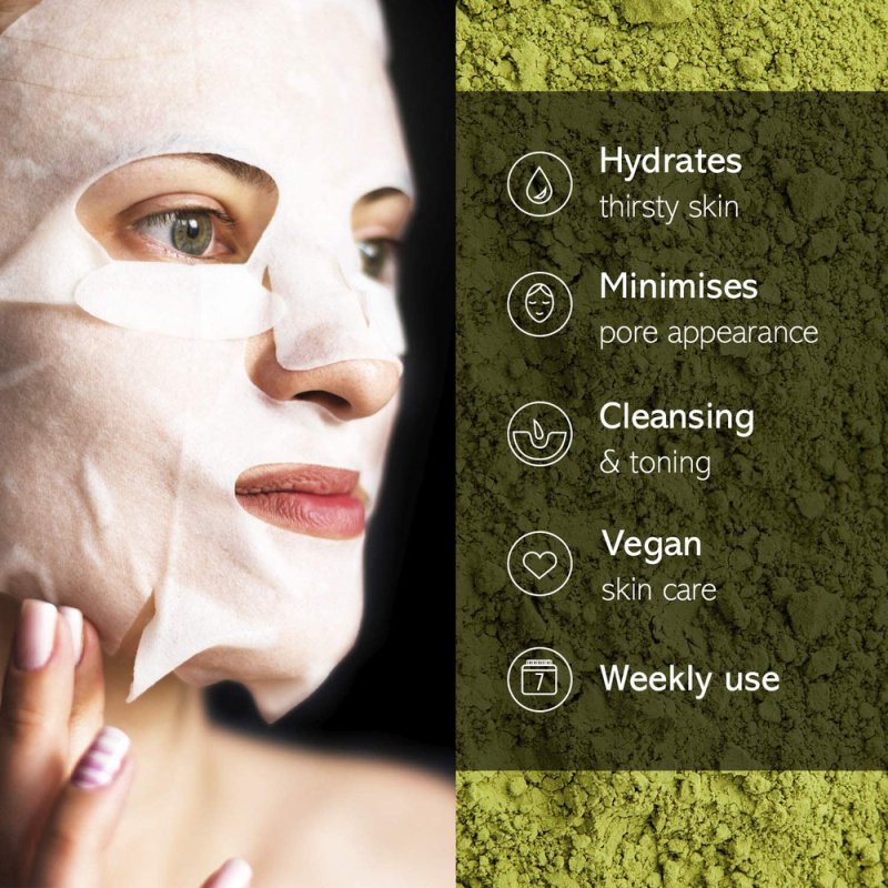 Earth Kiss Super Naturals Hydrating Kombucha and Spirulina Sheet Mask to Minimise the Appearance of Pores, Tone your Complexion and Hydrate Thirsty Skin - Sheet Mask - British D'sire