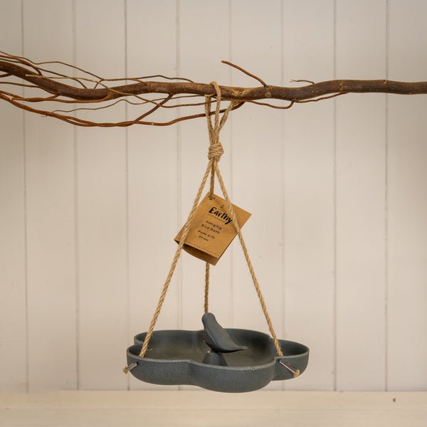 Earthy Anthracite Bamboo Hanging Bird Bath/Feeder Secondary image