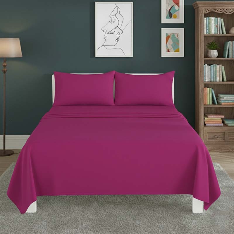 Easy Care Flat Bed Sheet Polycotton Durable Low Maintenance Bedding - Double - Mint - British D'sire