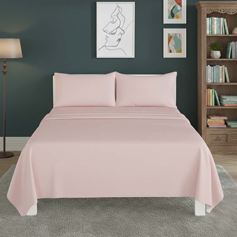 Easy Care Flat Bed Sheet Polycotton Durable Low Maintenance Bedding - Double - Mint - British D'sire