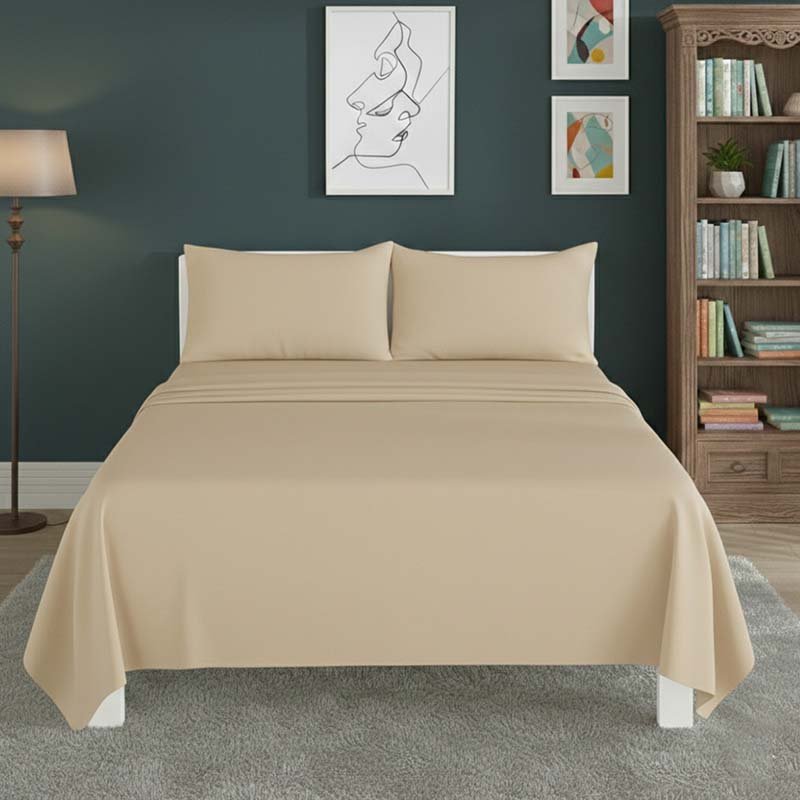 Easy Care Flat Bed Sheet Polycotton Durable Low Maintenance Bedding - Double - Mint - British D'sire