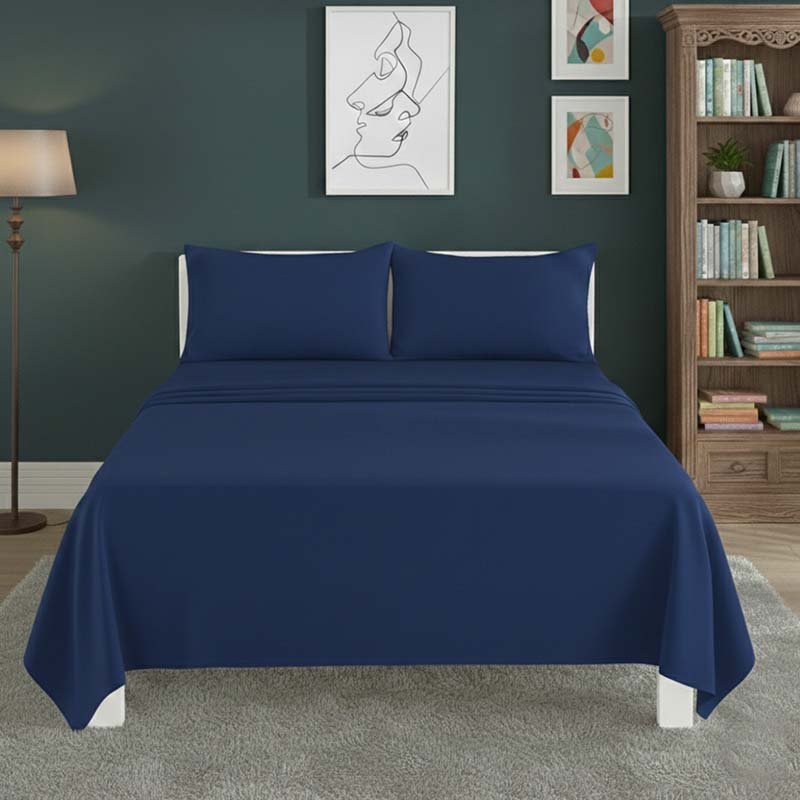 Easy Care Flat Bed Sheet Polycotton Durable Low Maintenance Bedding - Double - Mint - British D'sire