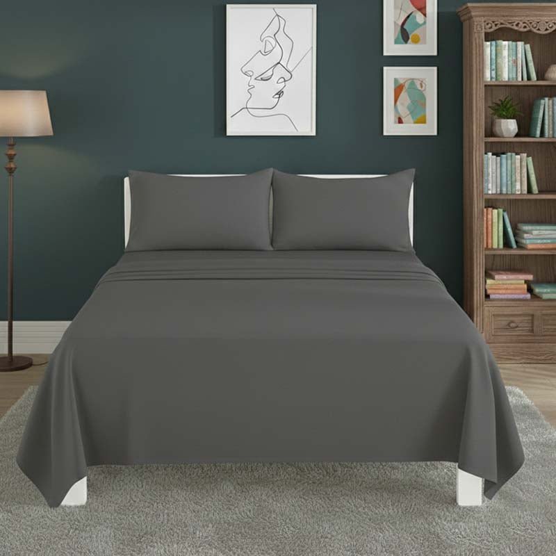 Easy Care Flat Bed Sheet Polycotton Durable Low Maintenance Bedding - Double - Mint - British D'sire